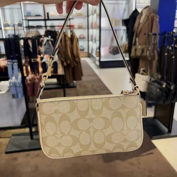 Coach Nolita 19 In Blocked Signature Canvas Gold/Light Khaki/Ivory Multi - Picture 11 of 14